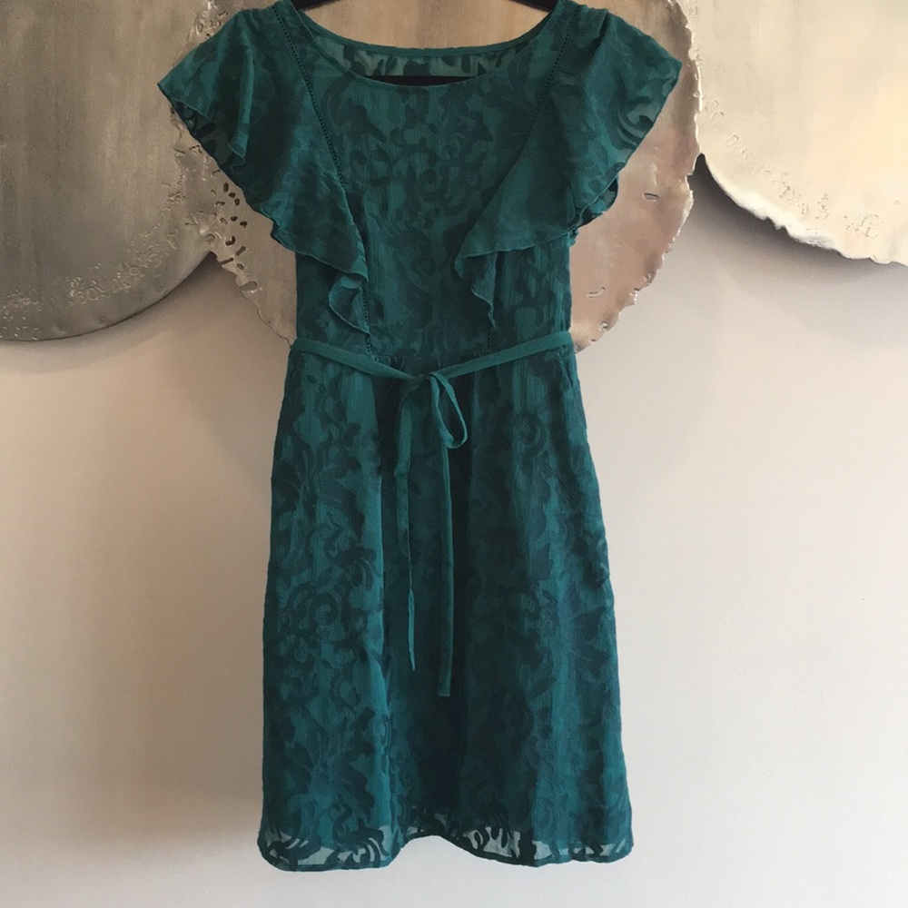 Green Anthropologie dress with pockets